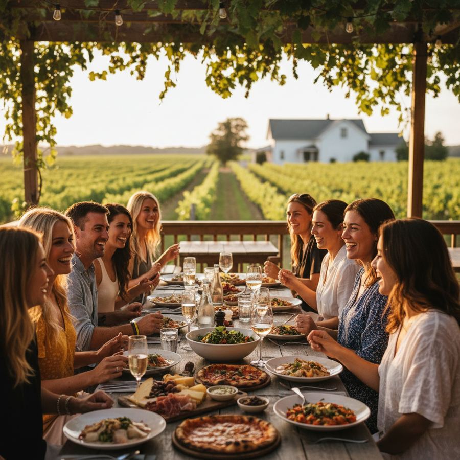 A beautifully plated seasonal dish at a restaurant in Wellington, Prince Edward County