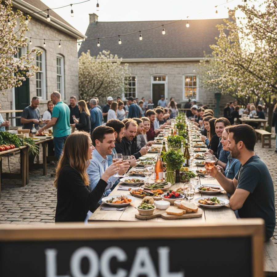 Fresh produce displayed at a farm stand along County Road 1 in Prince Edward County