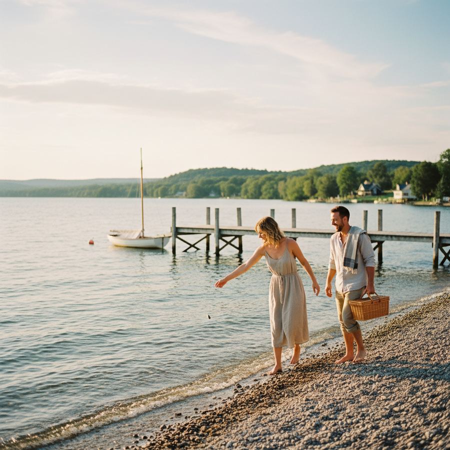 Calm morning waters along the Bay of Quinte near Carrying Place