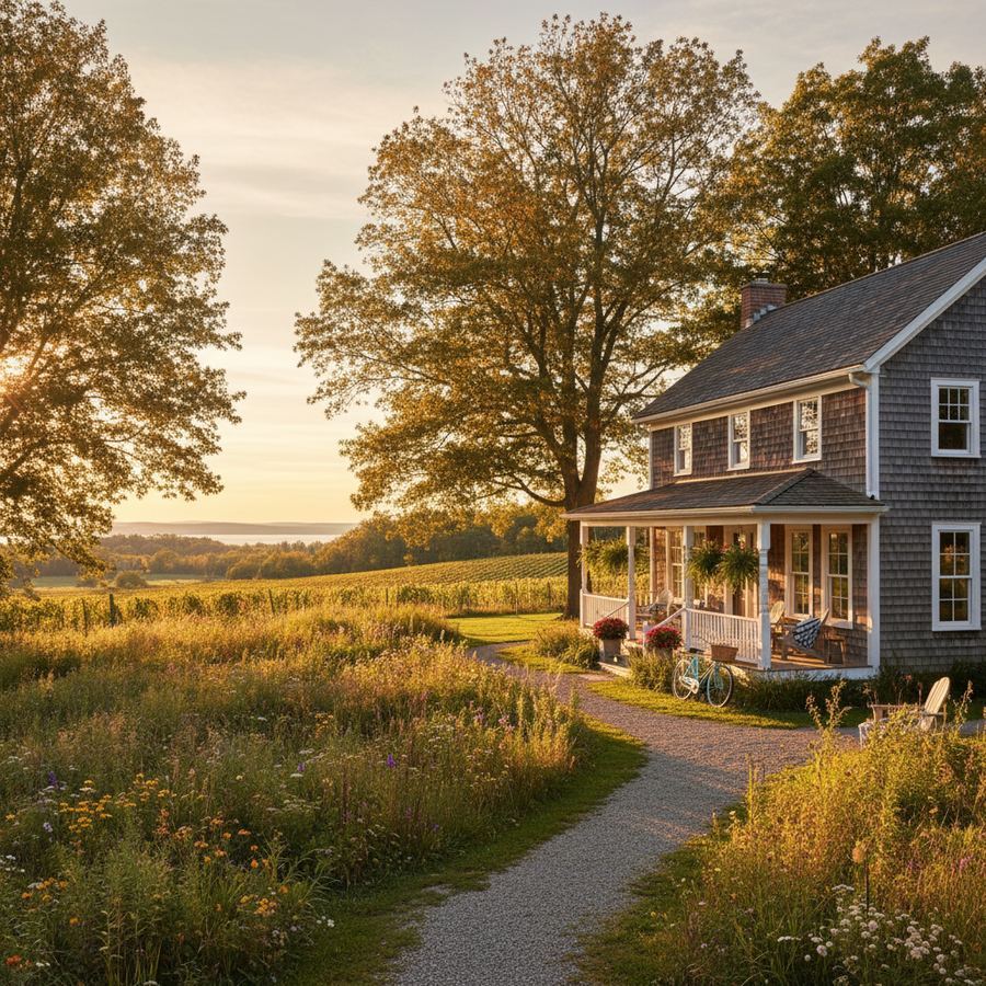 A heritage stone house surrounded by farmland in Prince Edward County