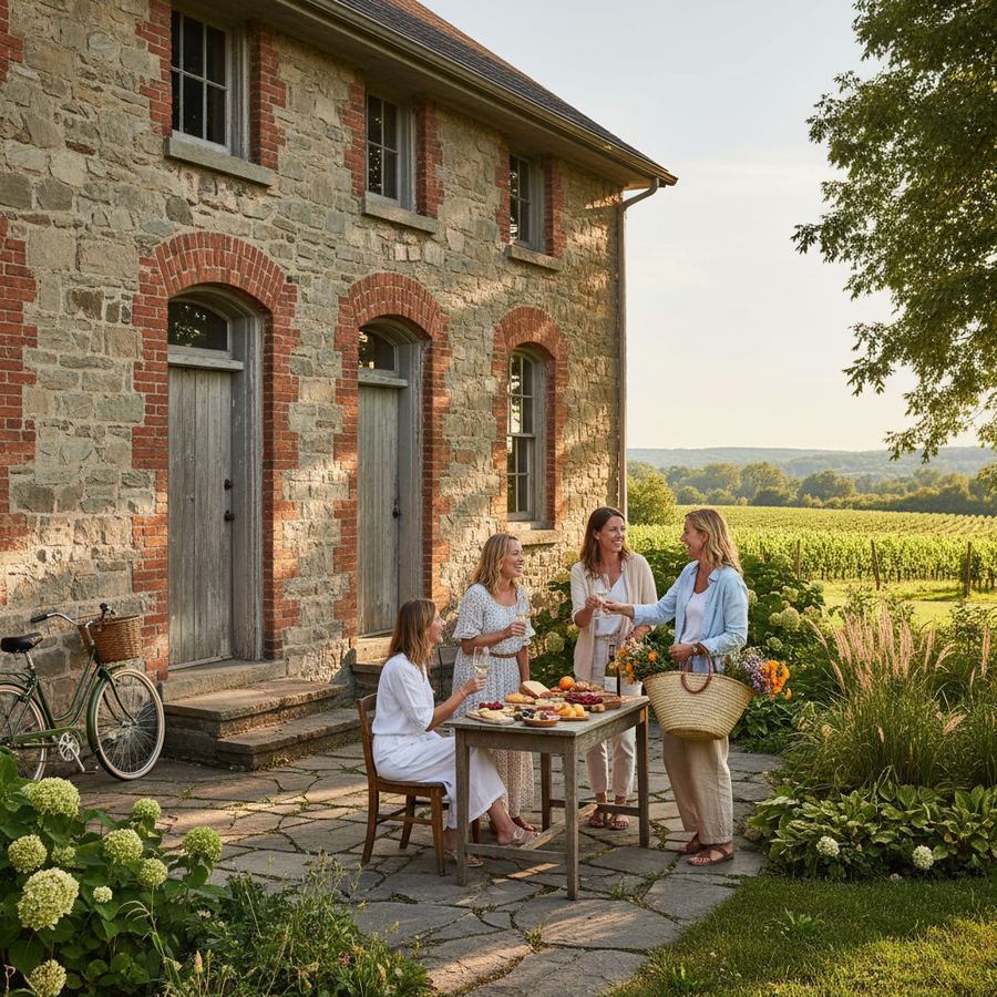 A restored stone heritage building housing a gallery near Picton