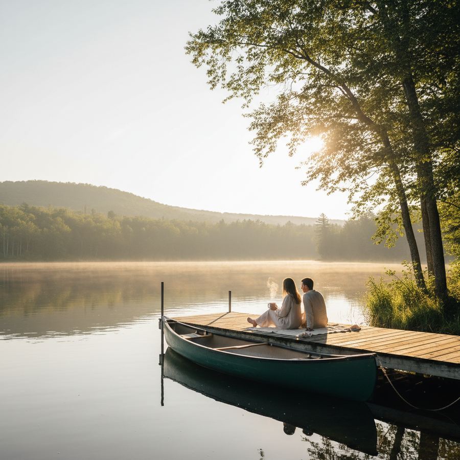 Morning mist over the lake in Prince Edward County